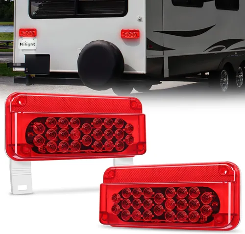 Miniatura 18 de Nilight Luz trasera LED ovalada de 6 pulgadas para remolque, roja, blanca y ámbar, 6 piezas, impermeable, parada, freno, señales de giro, reversa