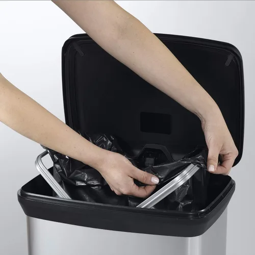 Miniatura 7 de Curver Tapa en acero inoxidable como acabado, reciclaje perfecto para uso doméstico en interiores para eliminación de basura, 50 litros, metálico