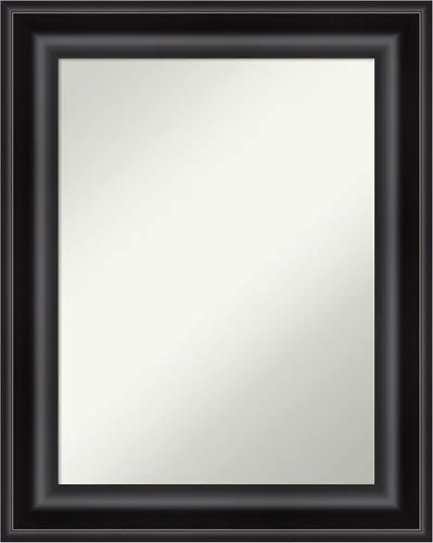 Amanti Art Espejo de baño no biselado (29.75 x 23.75 pulgadas), marco negro grande, espejo de pared negro, mediano