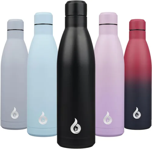 Miniatura 34 de BJPKPK Botella de Agua Aislada 17oz Botellas de Agua de Acero Inoxidable Apta para Lavavajillas Metal Térmica Mantiene Frío y Caliente, Gris Niebla