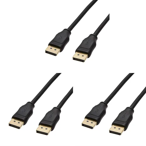 Miniatura 9 de Amazon Basics Cable DisplayPort 1.2, 21.6Gbps de alta velocidad, 4K @60Hz, 2K @165Hz, chapado en oro, 6 pies, negro