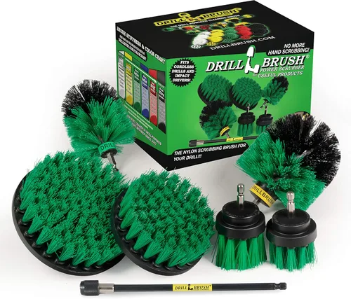 Miniatura 10 de Kit de limpieza de Drill Brush, cepillos con conector para taladro, ideal para limpieza de alfombras, baños, limpieza de lechadas y limpieza de Azul