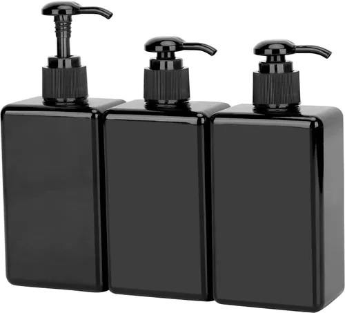 Miniatura 26 de Suream Botellas de prensa de bomba recargables de 9.5 onzas, dispensador de champú y acondicionador de plástico, botella vacía cosmética Azul pavo