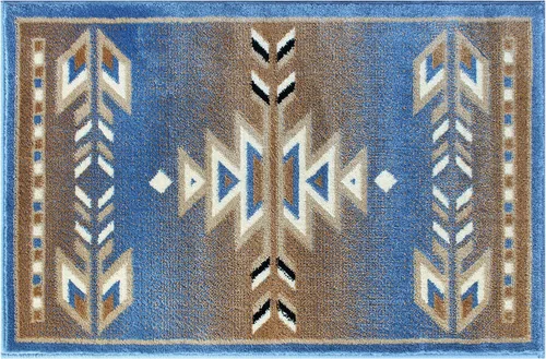 Miniatura 4 de Masada Masada Rugs Southwest - Alfombra nativa americana de 2 x 3 pies, color azul