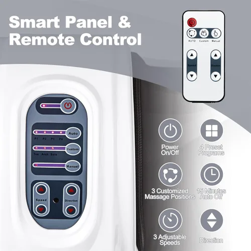 Miniatura 6 de ARLIME Masajeador de pies Shiatsu con control remoto, 4 modos de amasamiento profundo, masaje de piernas y tobillos y pantorrillas y pies para Blanco