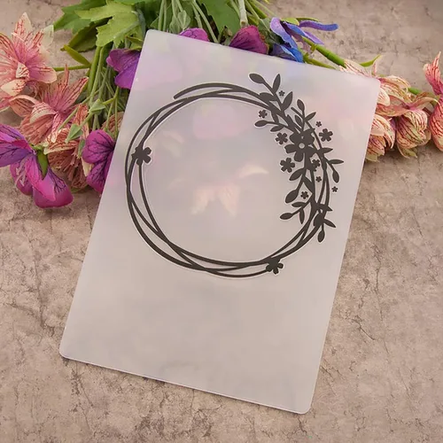 Miniatura 5 de Qoiseys Carpetas de plástico con corona para hacer tarjetas, máquina de gofrado, plantilla de papel, plantilla de grabación en relieve