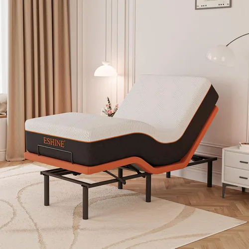 Miniatura 7 de ESHINE Base de cama ajustable Queen – Base ergonómica de cama de gravedad cero, inclinación de pie y cabeza, control por aplicación, control remoto