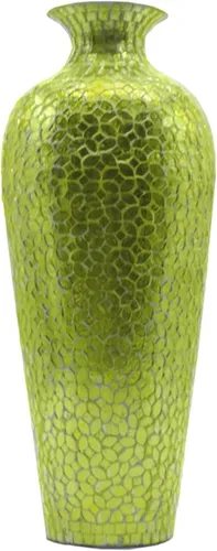 Miniatura 13 de Florero de mosaico de 20 pulgadas Amphora Nouveau - Florero morisco, jarrón de metal con superposición de mosaico de vidrio decorativo