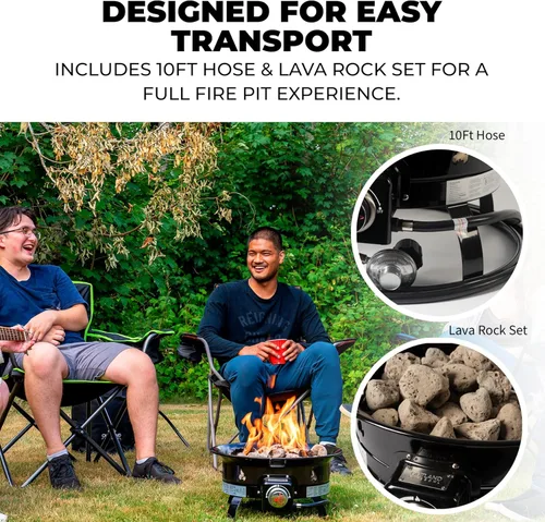 Miniatura 7 de Outland Living - Chimenea de propano portátil de 19 pulgadas, 58,000 BTU de gas sin humo Perfecta para camping, patio, jardín, tailgating