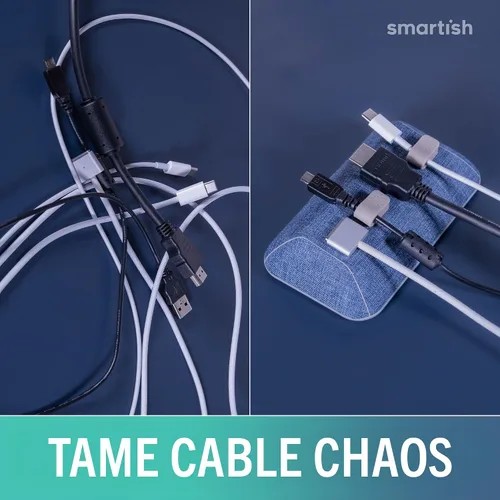 Miniatura 7 de Smartish® Soporte Magnético para Cables - Organizador de Cables Wrangler Más Grande Relleno de Media con Clips Magnéticos para Gestión de Cargadores
