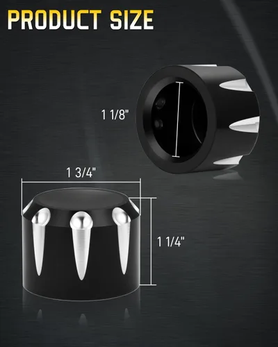Miniatura 7 de Tapa negra para tuerca de eje delantero, cubierta de tuerca de horquilla delantera compatible con Harley Davidson 2002-2024 Softail Dyna Iron 883