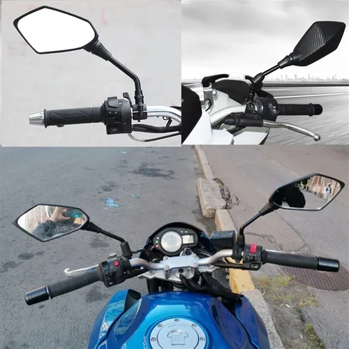 Miniatura 2 de Espejo retrovisor de motocicleta, espejo retrovisor lateral universal de 0.394 pulgadas, 0.394 pulgadas, para Ducati Hypermotard 821 939 SP Negro