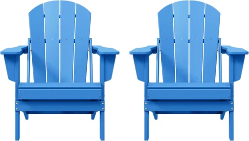 Miniatura 22 de HDPE Laguna Silla Adirondack plegable de polietileno (juego de 2), teca