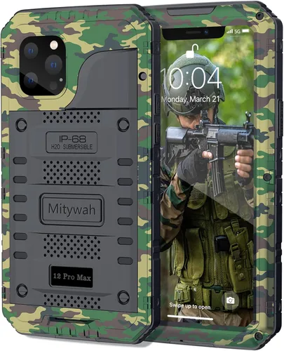 Miniatura 90 de Mitywah Funda impermeable para iPhone 7/iPhone 8 / iPhone SE 2020, funda de metal resistente de grado militar, protección de cuerpo completo
