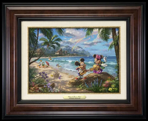 Miniatura 12 de Thomas Kinkade Studios Disney's Mickey and Minnie in Hawaii - Lienzo con envoltura de galería (8 x 10 pulgadas)