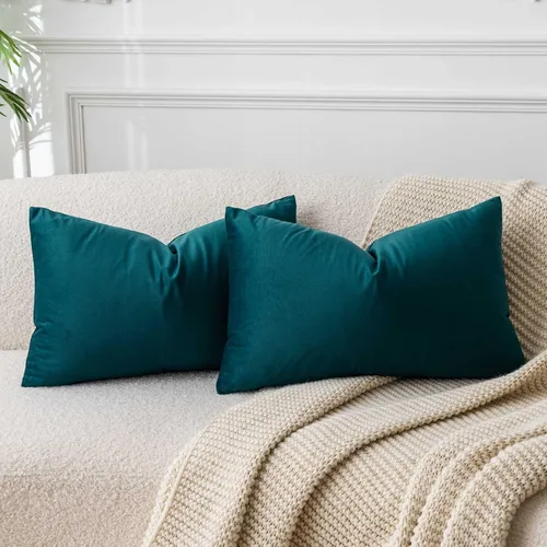 Miniatura 105 de Juspurbet - Juego de 2 fundas decorativas de terciopelo para cojines, fundas suaves para sofá, cama o sillón con cremallera oculta, para sala