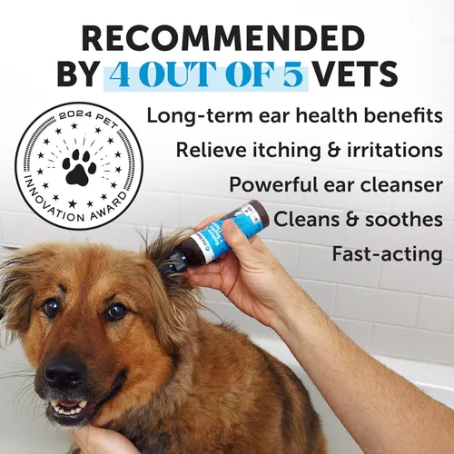 Miniatura 2 de Limpiador de oídos para restaurar y calmar para perros y gatos – Solución suave de limpieza de oídos para perros con Aloe Vera – Calma el picor