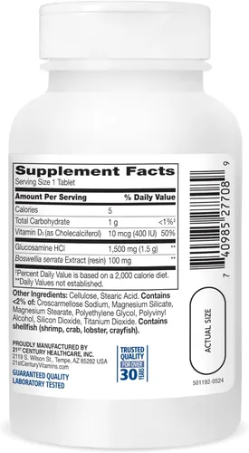 Miniatura 5 de 21st Century Glucosamine Daily Complex Plus D Tabletas, 60 unidades (27708)