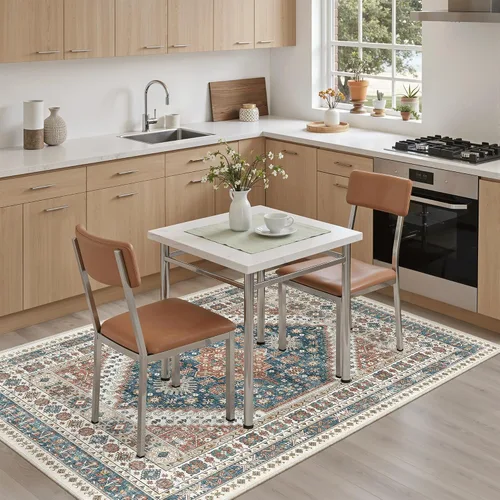 Miniatura 368 de Madane Tapete lavable de 2 x 10 pies para pasillo, cocina, recibidor, clásico, suave, antideslizante para interiores, casa de campo, baño, sala