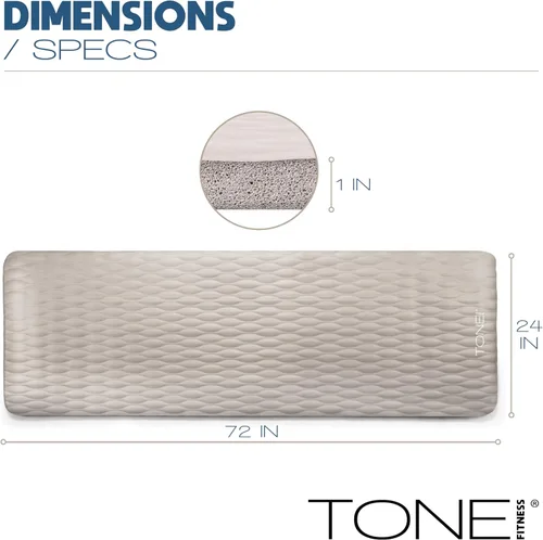 Miniatura 4 de Tone Fitness Esterilla de yoga de 1 pulgada de grosor Alfombrilla de ejercicio antideslizante de alta densidad con correa de transporte para yoga