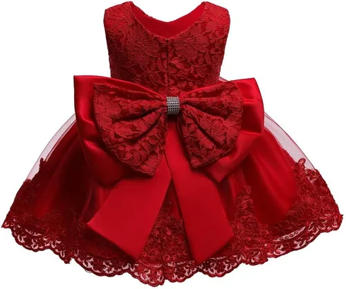 Miniatura 2 de Vestidos de encaje con tutú bordado para niñas pequeñas de 0 a 6 años