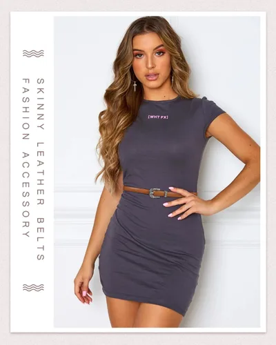 Miniatura 43 de SUOSDEY Cinturones ajustados occidentales de moda para mujer, cinturón de cuero ajustable para vestidos con hebilla vintage