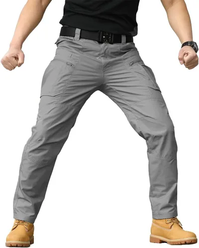 Miniatura 2 de NAVEKULL Pantalones tácticos de senderismo para hombre, pantalones cargo de combate militares antidesgarros, ligeros, pantalones de trabajo