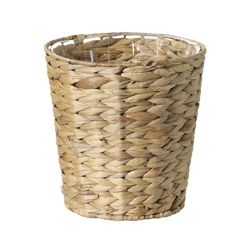 Miniatura 8 de Papelera decorativa de cerámica con base de madera (blanco y beige)
