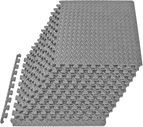 Miniatura 12 de Mat Block - Esterillas de piso de EVA para ejercicio: Tapetes de espuma interconectados de alto rendimiento - 6 baldosas (Área: 24 pies cuadrados)