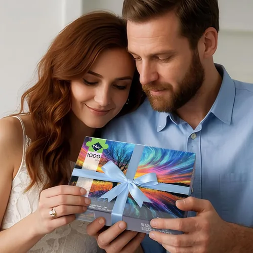 Miniatura 8 de Rompecabezas para adultos de 1000 piezas, rompecabezas de Aurora del árbol de la vida, rompecabezas de 1000 piezas con letras en la parte posterior