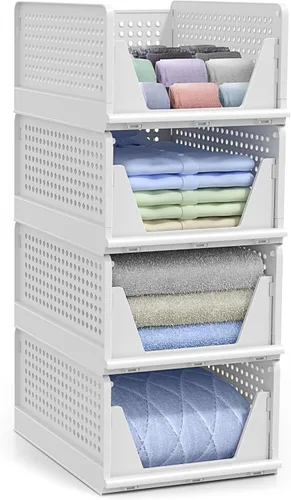 Miniatura 11 de Sorbus Organizador de estantes – Organizador de estante de armario para ropa, armario, baño, cocina, garaje – Cestas organizadoras de estantes