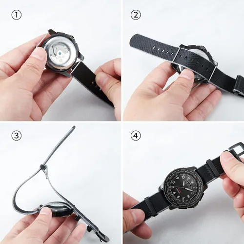Miniatura 5 de BINLUN Correa de reloj de nailon multicolor de repuesto para hombres y mujeres
