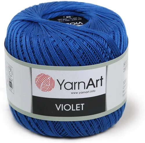 Miniatura 28 de Yarn Art - 1 madeja YarnArt Violet, 100 hilos de hilo de algodón mercerizado, hilo de ganchillo para tejer a mano, bordado y manualidades