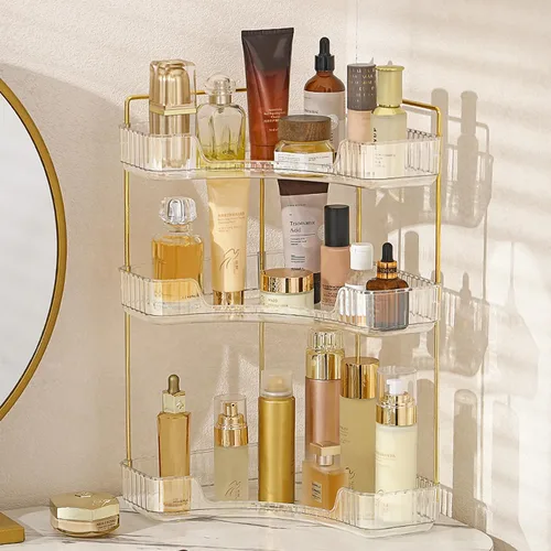 Miniatura 13 de Aveniee Organizador de Esquina para Encimera de Baño, Estante de Encimera de Baño Organizador de Maquillaje para Tocador, Bandeja de Perfume