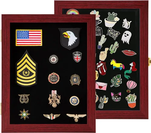 Miniatura 8 de Verani Vitrina de pines - Colección de 12 x 18 pulgadas con puerta de vidrio templado para medallas, etiquetas, joyas, regalos, cintas