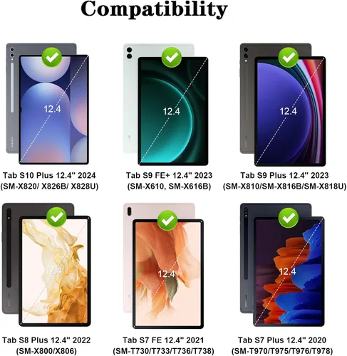 Miniatura 2 de LAMA Funda con teclado retroiluminado para Samsung Galaxy 12.4 pulgadas S10 Plus/S9 FE+/S9+/S8+, 12.4 pulgadas, S7 FE/S7 Plus, funda desmontable