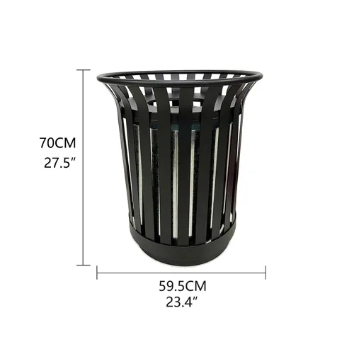 Miniatura 3 de Outdoor Metal Slatted Trash Receptacle,Waste Receptacle，Commercial Trash Cans,Zone Round Garbage Bin,Square Hotel Street Patio Indoor Metal Stan