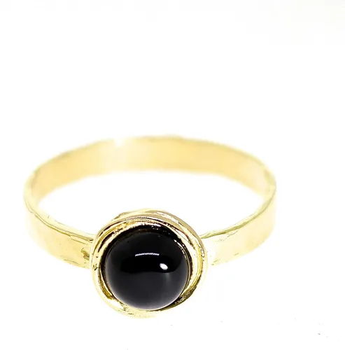 Miniatura 55 de Anillo de oro de piedras preciosas, anillo de piedra chapada en oro de 14 quilates, anillo de piedra apilable, anillo de oro de piedra pequeña