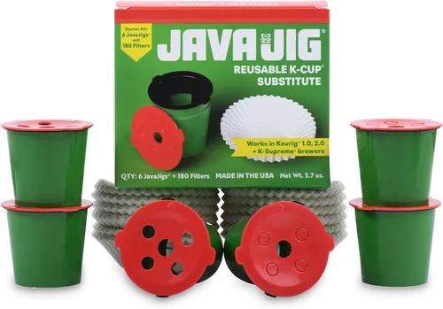 Miniatura 7 de Taza K reutilizable (6 JavaJigs; 180 filtros) compatible con 2.0. Nuestra taza K recargable para Keurig utiliza presión para preparar una taza