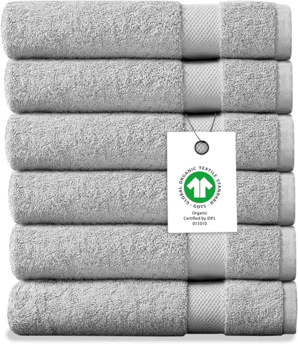 Miniatura 45 de Toalla de baño de felpa de algodón orgánico de lujo Certificado GOTS y OEKO-TEX Toallas de calidad hotelera premium Tecnología Feather Touch