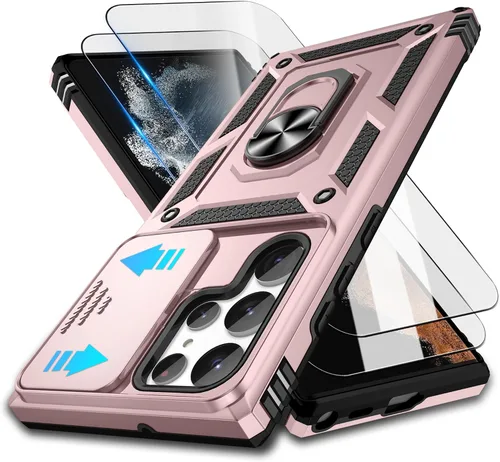 Miniatura 47 de ATUMP Funda para OnePlus Nord N200 5G con protector de pantalla HD con cubierta para cámara deslizante, soporte de anillo de rotación de 360°