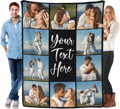 Manta personalizada con foto, manta personalizada con imagen, regalos personalizados para pareja, mamá, papá, novia, novio, amigo, cumpleaños, 10