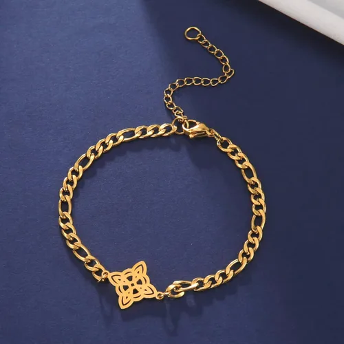 Miniatura 41 de Pulsera de nudo de bruja, nudo celta, símbolo de Wicca pagana, nudo mágico, pulsera de joyería de brujería, pulsera de acero inoxidable ajustable