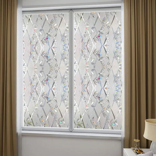 Miniatura 7 de Película de privacidad para ventana, película 3D de vitrales, calcomanías decorativas de vinilo para ventana, película de adherencia estática,