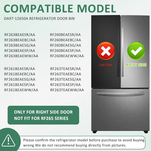 Miniatura 3 de DA97-12650A - Estante de puerta compatible con Sam.sung RF263beaesr RF260beaesr RF261beaesr Rf260beaeww,Sam.sung Estantes de puerta de refrigerador
