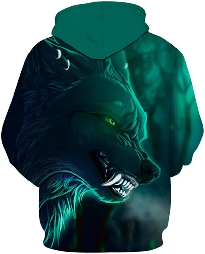 Miniatura 2 de KANIGD - Sudadera con capucha para hombre con estampado novedoso 3D de manga larga