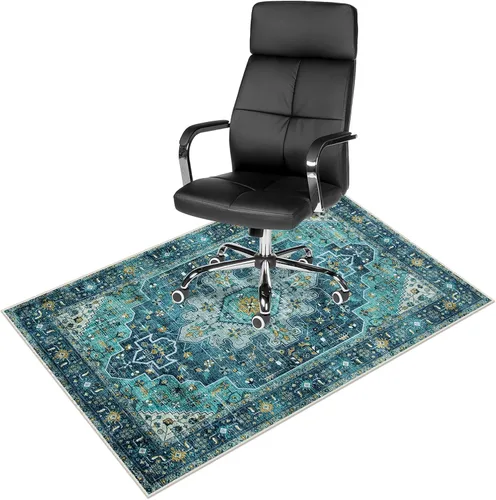 Miniatura 17 de Anidaroel Alfombrilla para silla de 48"x60" para piso de madera dura/piso de azulejos, alfombrilla de silla de escritorio para pisos duros, Rojo