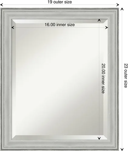 Miniatura 4 de Amanti Art Espejo de pared, espejo de marco de madera plateada Bel Volto para decoración de pared o para usar como espejo de baño para sobre
