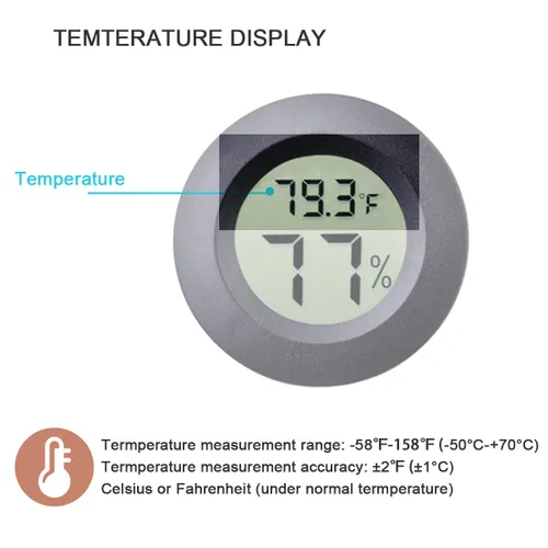 Miniatura 5 de Paquete de 2 mini termómetro higrómetro Fahrenheit o Celsius, monitor LCD digital para habitación interior, medidor de temperatura de humedad