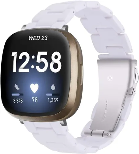 Miniatura 23 de Correa de reloj de resina compatible con Fitbit Versa 4/Sense 2/Versa 3/Sense 1, pulsera brazalete de moda ligera y ajustable de repuesto